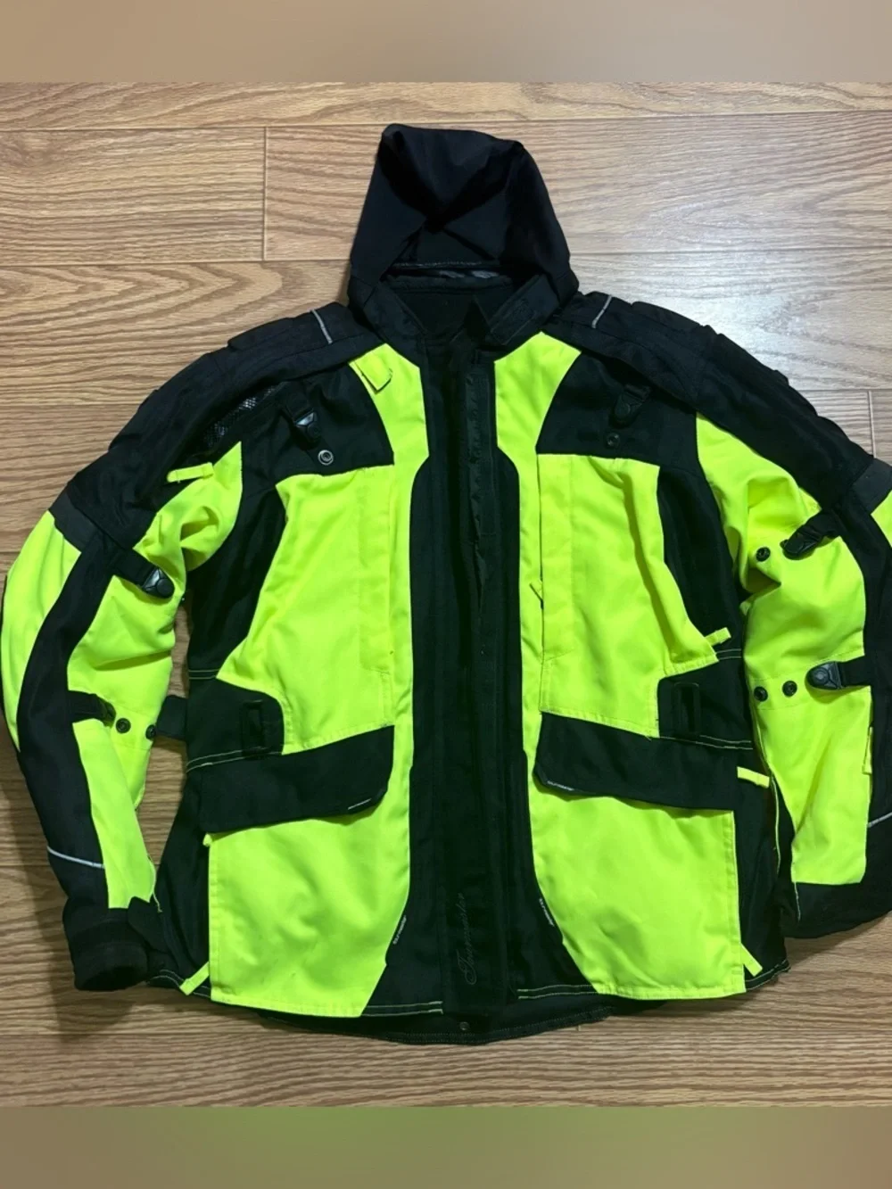 Tourmaster Womens Transition 4 Motorcycle Jacket Black Hi-Viz Neon Biker XL